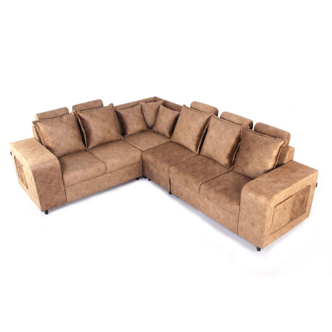 Primrose Amanda HM Fabric 5 Seater Sofa Set With Ottomans - Tan view 2